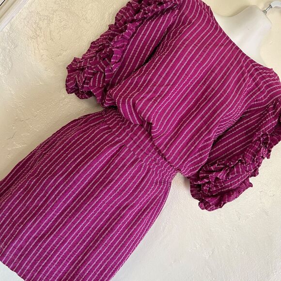 Happy x Nature Kate Hudson Pink Ruffle Mini Dress Size Medium - Picture 6 of 12